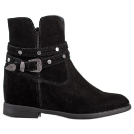 Filippo Decorated Leather Booties black