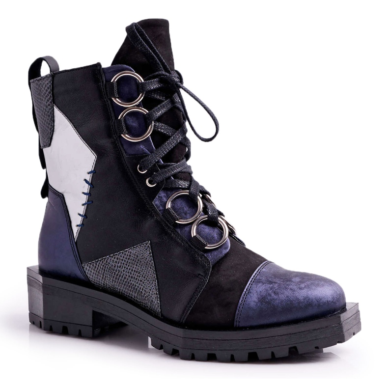 Women's Boots Leather Maciejka Navy Blue 04184-17 / 00-3