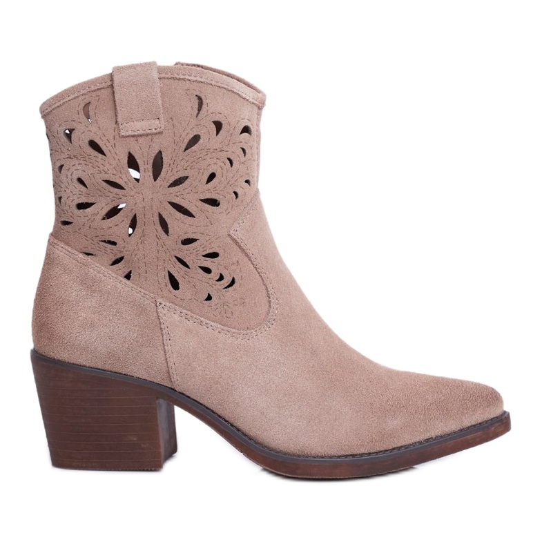S.Barski Women's Boots Leather Beige Barski 12622-20