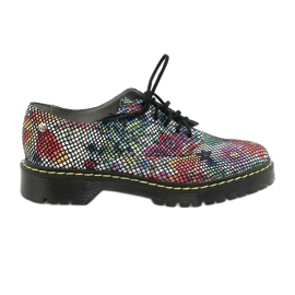 Women's Oxford shoes Leather flowers Maciejka 04087-43 multicolored