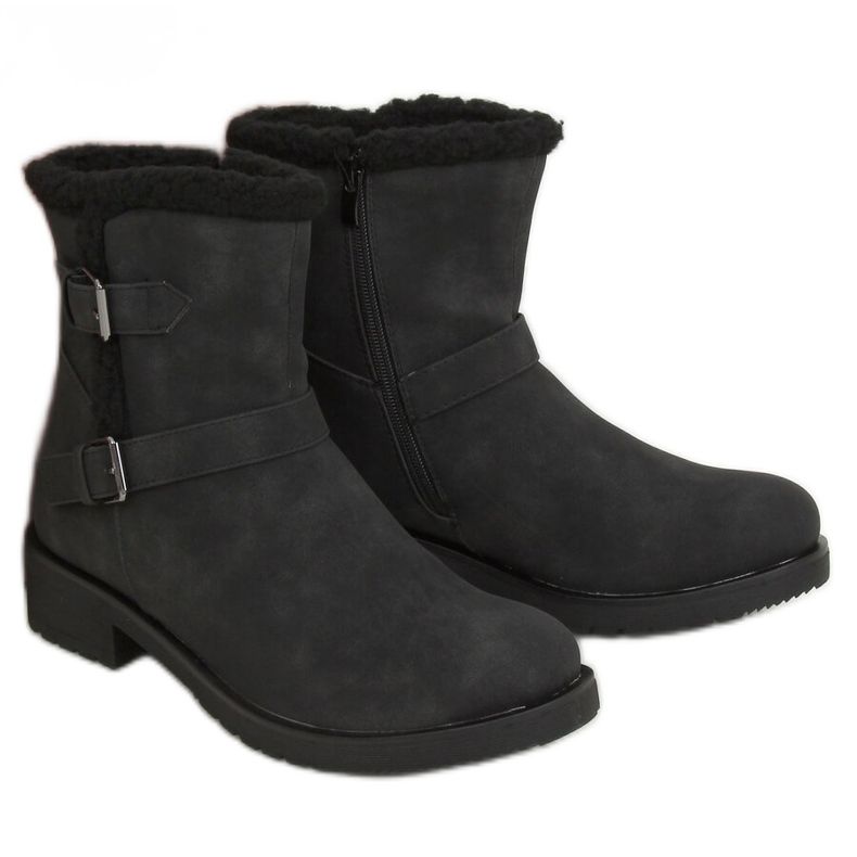 Black women's boots black 99-12 Black