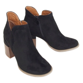 Black Boots with a heel cut black A5703 Black