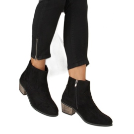 Black CM-8M2-1 Black low heel boots