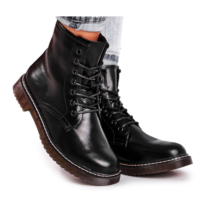 EVE Marita Black Boots Women's Trappers Glany