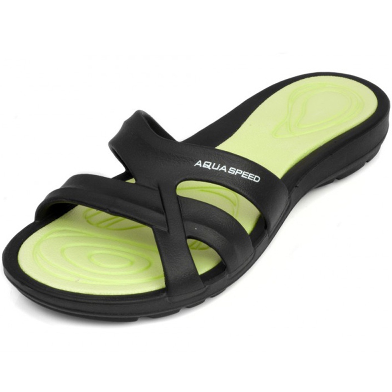 Women's swimming pool slippers Aqua-speed Panama col. 38 black green