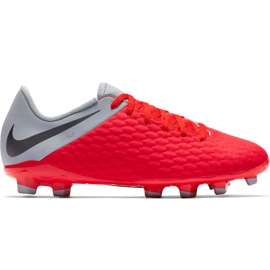 Nike Hypervenom 3 Academy Fg Jr AJ4119 600 soccer shoe red red