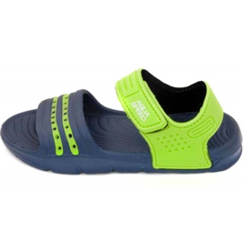 Aqua-speed Noli pool slippers for children, navy blue and green col. 48