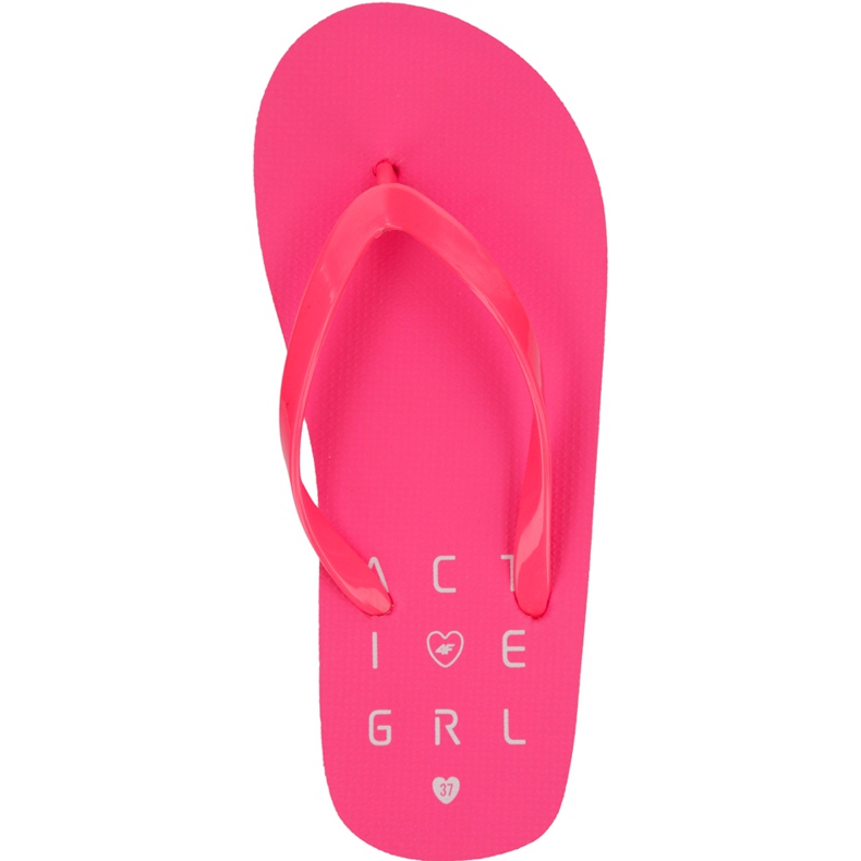 Slippers for girls 4F J4L19 JKLD201 63N coral neon pink