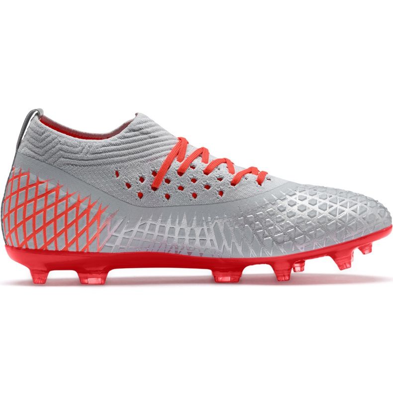 Football shoes Puma Future 4.2 Netfit Fg Ag silver-red 105611 01 multicolored grey