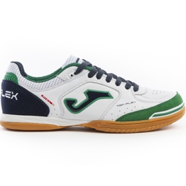 Joma Top Flex 932 Sala In soccer shoes in white, green and navy blue
