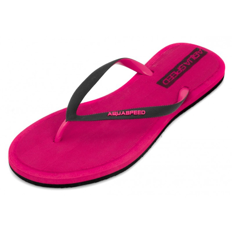 Women's swimming pool slippers Aqua-speed Genoa pink col. 03 black