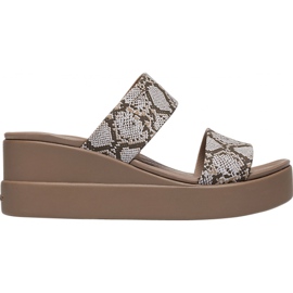 Crocs Women's Slippers Brooklyn Mid Wedge W Multi Stucco 206219 93T beige