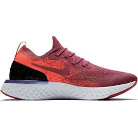 Nike Epic React Flyknit women's running shoes burgundy-orange-black AQ0070 601 red purple multicolored