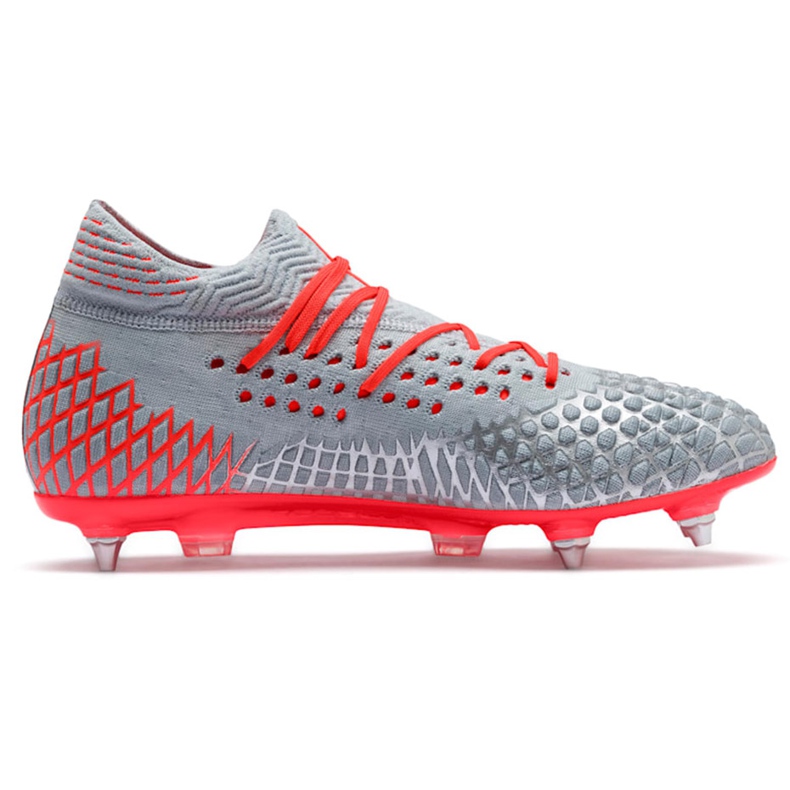 Puma Future 4.1 Netfit MxSG soccer shoes gray-orange 105676 01 red grey