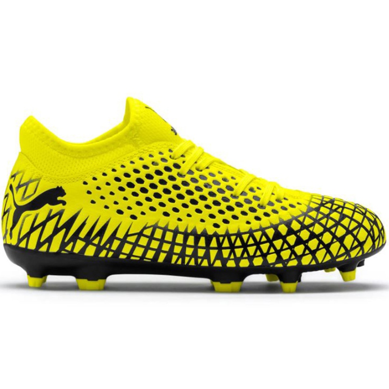 Puma Future 4.4 Fg Ag Junior football boots yellow-black 105696 03