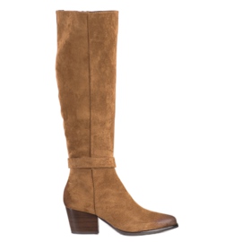 VINCEZA suede boots brown