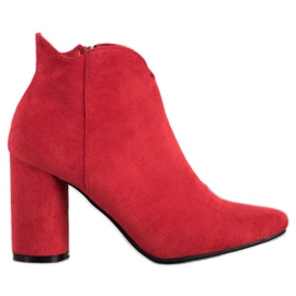 Filippo Stylish Suede Booties red