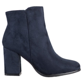 SHELOVET Navy blue boots on a pillar
