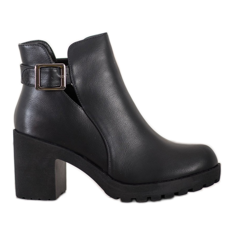 Weide Slip-on Booties With Buckle black