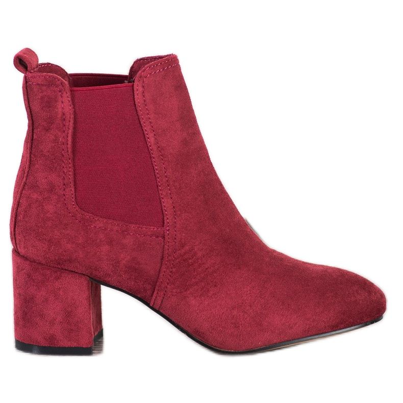 Small Swan Slip-on high-heeled ankle boots red