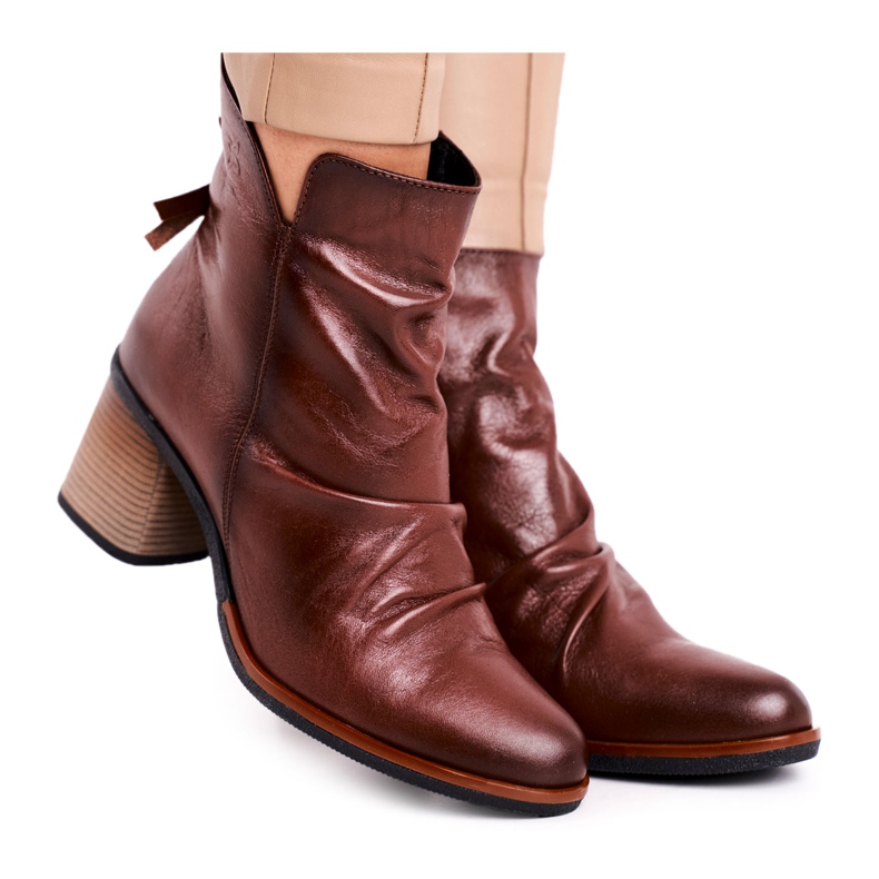 Women's Boots On High Heel Maciejka Brown 04757-02