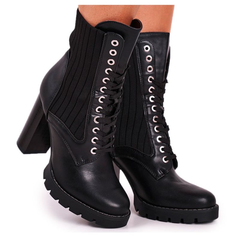 FE1 Women's Boots On A High Heel Black Erdogan