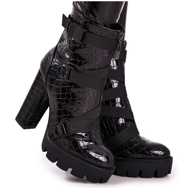 FE1 Women's Boots on a high heel Black Hortego