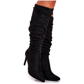 SEA Women's Boots On High Heel Suede Black Dynamic