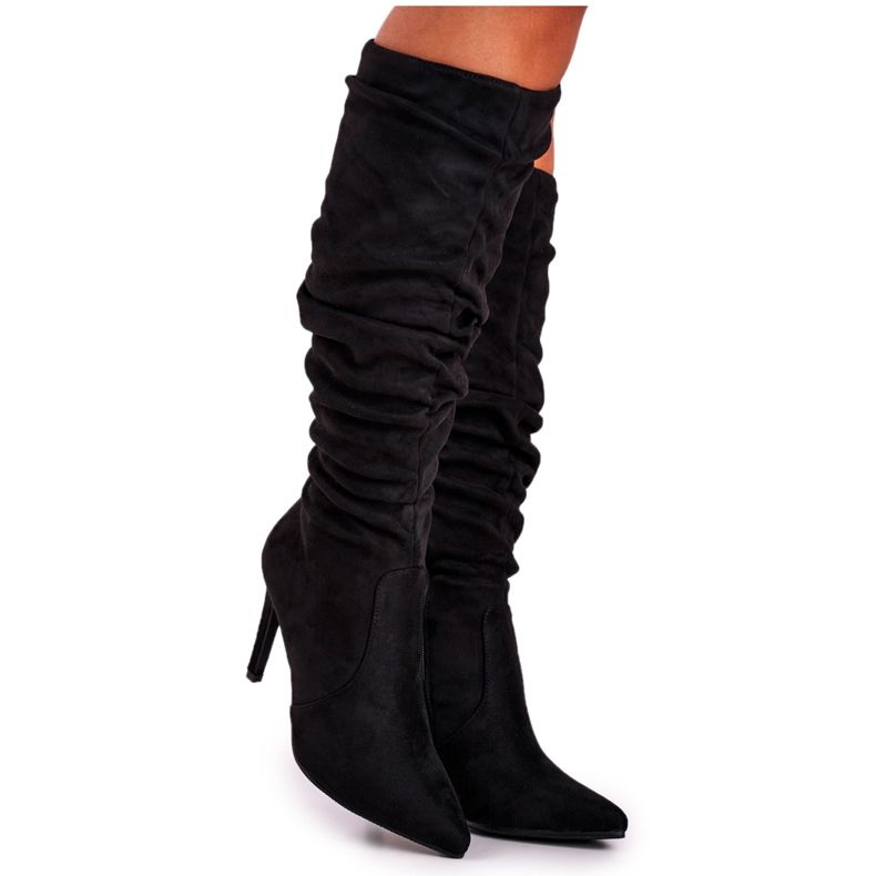 PS1 Women's Boots On High Heel Suede Black Dynamic