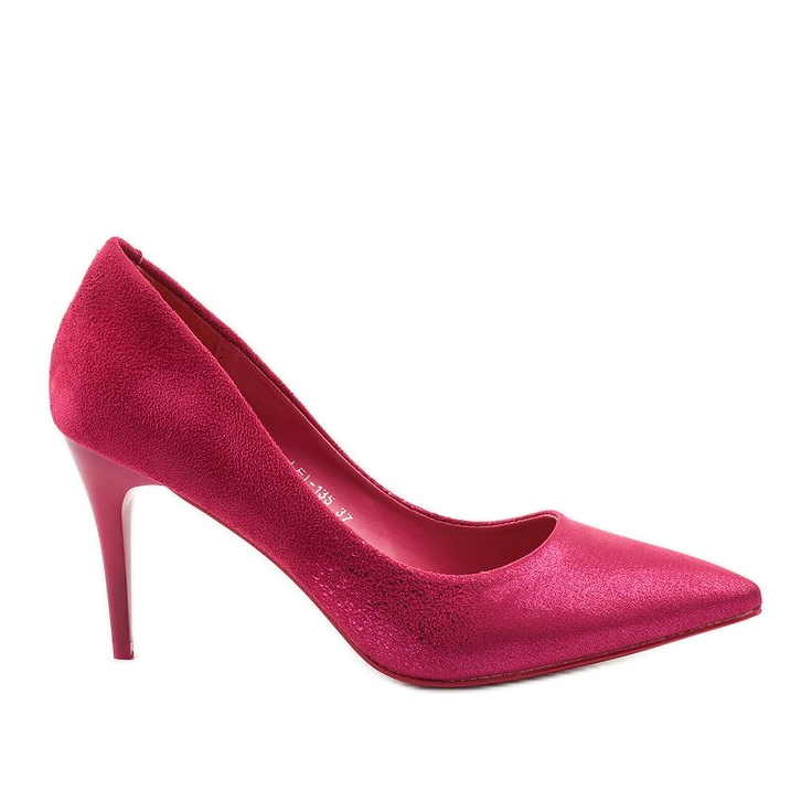 Raspberry pumps on a LEI-135 heel red
