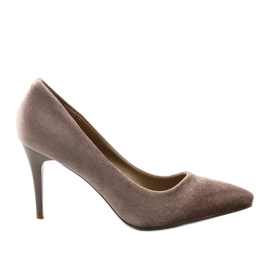 Gray pumps on a LEI-137 heel brown