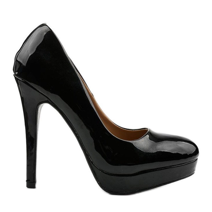 Black high lacquered stilettos LU107