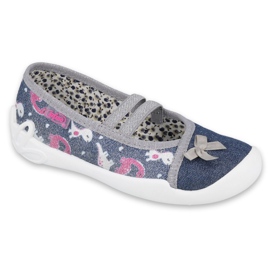 Befado children's shoes 116X279 navy blue pink silver grey Befado children's shoes 116X279 navy blue pink silver grey