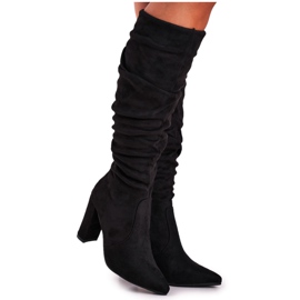 SEA Women's Boots On Heel Suede Black Cromes