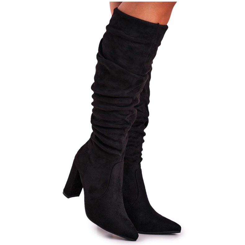 PS1 Women's Boots On Heel Suede Black Cromes