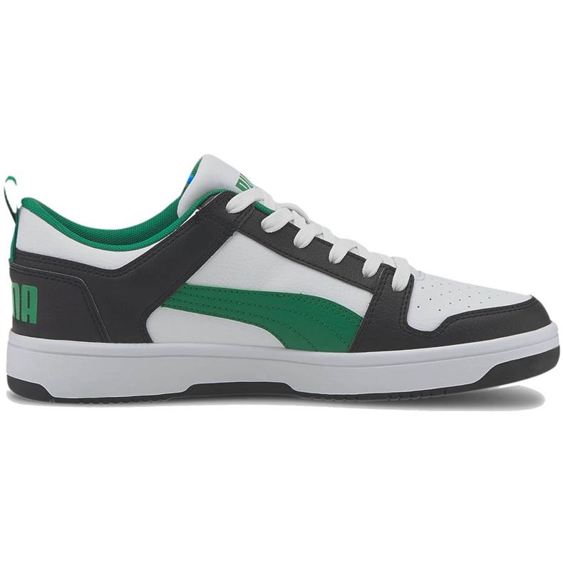 Men's shoes Puma Rebound LayUp Lo Sl white-black-green 369866 12 Men's shoes Puma Rebound LayUp Lo Sl white-black-green 369866 12