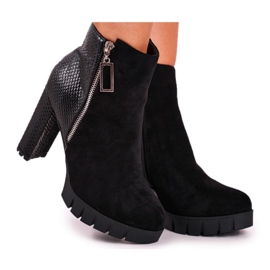 FB1 Women's Boots On Heel Black Cissy