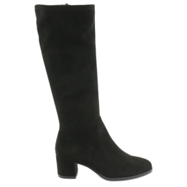 Women's lycra suede boots Sergio Leone KZ205 black Women's lycra suede boots Sergio Leone KZ205 black