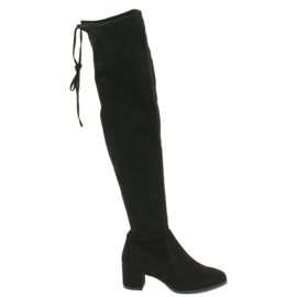 Long boots for women lycra suede Sergio Leone KZ281 black Long boots for women lycra suede Sergio Leone KZ281 black