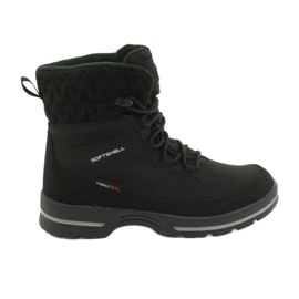 Black softshell snow boots with American Club SN02 / 20 membrane