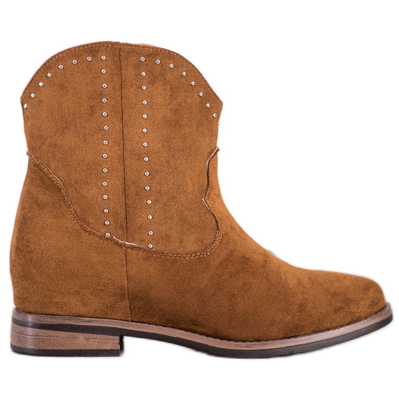 Ideal Shoes Fashionable brown cowboy boots Ideal Shoes Fashionable brown cowboy boots