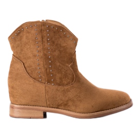 Ideal Shoes Fashionable Camel Cowgirls brown
