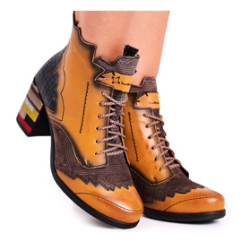 Women's Boots Leather Maciejka Yellow 03190-07 brown Women's Boots Leather Maciejka Yellow 03190-07 brown