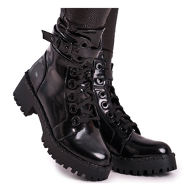 FRGIV Lacquered Women's Black Head Up Boots