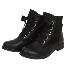 Black lace-up boots 3103 Black