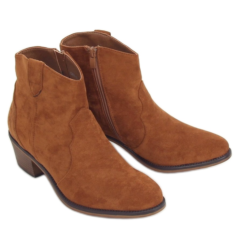Boots low heel camel 99-63 Camel brown