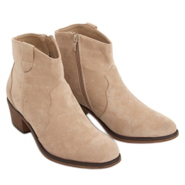 Low heel boots beige 99-63 Taupe
