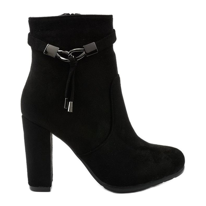 Black suede ankle boots on the Sherbrooke post