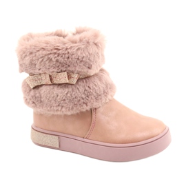 American Club American GC26 / 20 zipped boots with fur pink golden American Club American GC26 / 20 zipped boots with fur pink golden