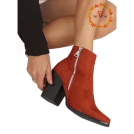 Brick boots with wide heels TX-1873 Orange red